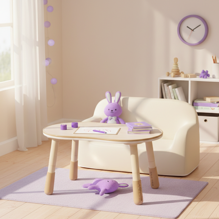 Zestaw mebli dziecięcych Spacetronik – stolik SPEX201 i sofa SPC-XD-24 waniliowy - zdjęcie 2