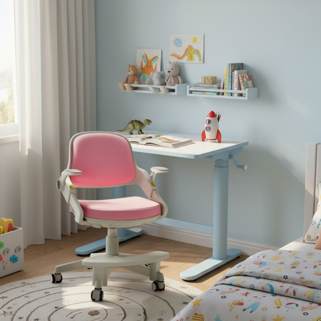 Fotel obrotowy dziecięcy Spacetronik SPC-XD10P Różowe - zdjęcie 2