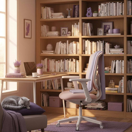 Fotel Biurowy Spacetronik RETTO 22 Różowy