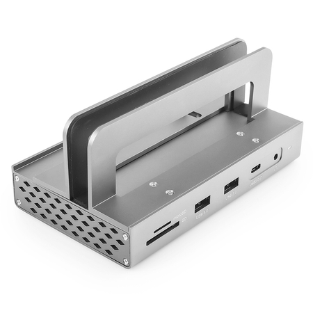 Podstawka pod laptopa z multiportem 11 w 1 Spacetronik srebrna