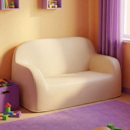 Zestaw mebli dziecięcych Spacetronik – stolik, sofa i foteliki waniliowy