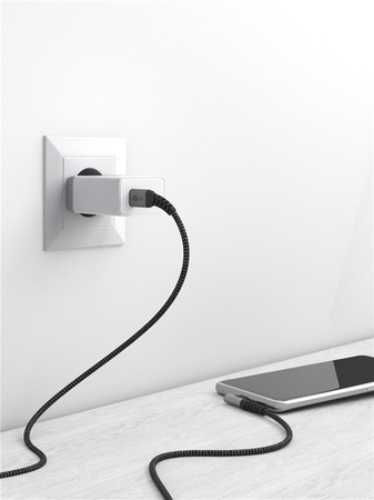 Kabel USB-C 2.0 60W KĄTOWY oplot tekstylny Goobay 2m