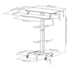 Buddy 03 verstellbarer Trolley-Tisch schwarz