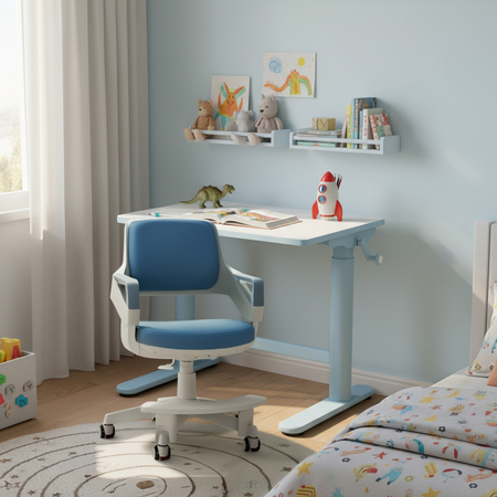 Fotel obrotowy dziecięcy Spacetronik SPC-XD09S Niebieskie - zdjęcie 2