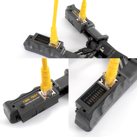 RJ45/RJ12/RJ11 Crimpzange mit LAN-Tester NT-CT04
