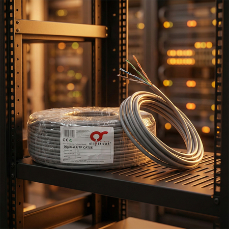 Skrętka DIGITSAT UTP 5e CU 100m wewnętrzna SZARA