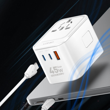 GaN 45W 2xUSB-C USB-A Universal-Reiseadapter