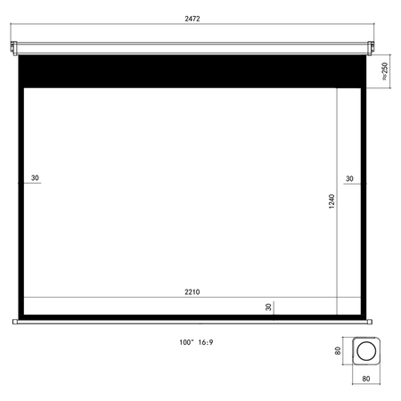 Ekran do Projektora Sufitowy Ścienny SST Elektryczny Napinany 100" cali z Pilotem Rozwijany