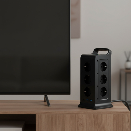 Listwa zasilająca tower 12xAC 2xUSB 1xUSB-C B - zdjęcie 2