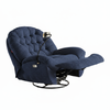 Zestaw wypoczynkowy fotel elektryczny Spacetronik Flax 04M niebieski + stolik regulowany