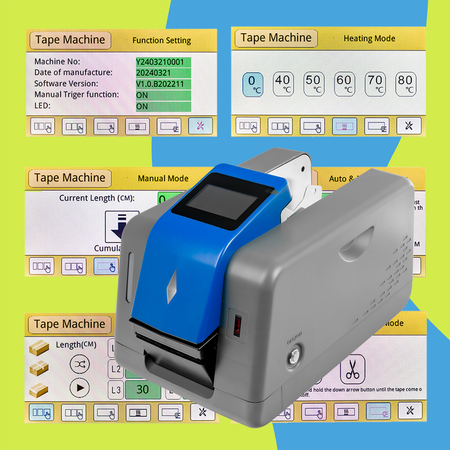 Zestaw startowy: dyspenser taśmy aktywowanej wodą bublaki BT-D23 + 10 rolek taśmy o różnych szerokościach