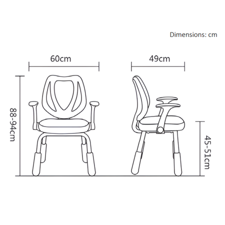 Krzesło dziecięce SPC XD26S niebieskie regulacja wysokości podłokietniki