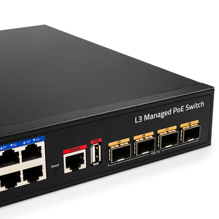 SWITCH 24x PoE+ GS5024PS4 400W 4x SFP +RJ Schicht 3