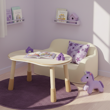 Zestaw mebli dziecięcych Spacetronik – stolik SPEX201 i sofa SPC-XD-24 waniliowy