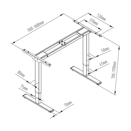 Stelaż elektryczny do biurka Spacetronik SPE-214RB