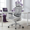 Krzesło do ergonomicznego biura 6D Spacetronik DORIS 40 szare z regulowanym zagłówkiem i podłokietnikami