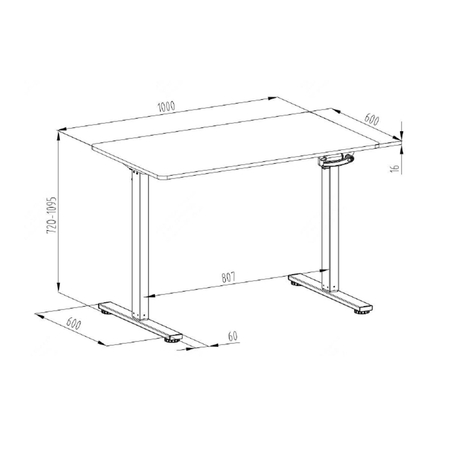Manualne biurko Spacetronik Moris 113WW 100x60