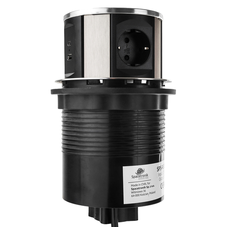 Gniazdo do blatu wpuszczane okrągłe Spacetronik SPS-R3D5B V2