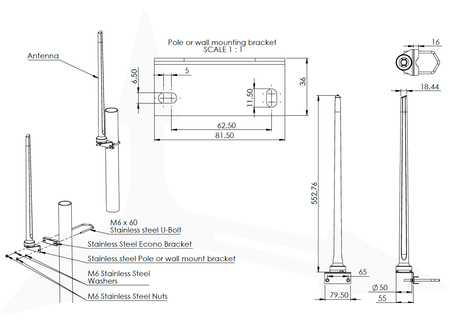 Antena LTE SISO Poynting OMNI-121 SMA 8m
