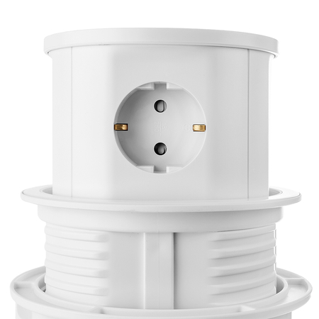 Gniazda Elektryczne do Blatu Ładowarka Indukcyjna USB okrągłe Wysuwane Spacetronik SPS-R3D6W V2