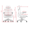 Krzesło do ergonomicznego biura 6D Spacetronik DORIS 40 szare z regulowanym zagłówkiem i podłokietnikami