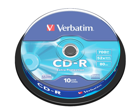 Płyty VERBATIM CD-R 700 MB 52X EXTRA PROTECTION (CAKE 10)