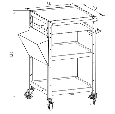Wózek hotelowy organizer magazynowy 3 półkowy na kółkach Spacetronik SPC-140B