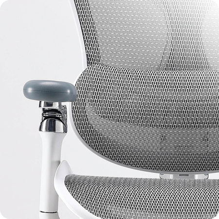 Krzesło do ergonomicznego biura 6D Spacetronik DORIS 40 szare z regulowanym zagłówkiem i podłokietnikami