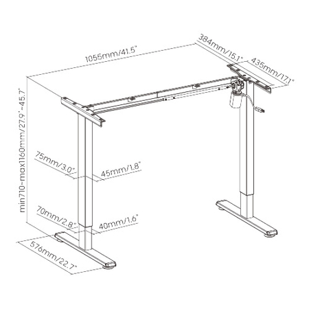 Stelaż do biurka elektrycznego Spacetronik SPE-120B