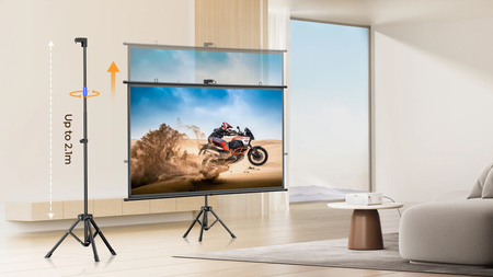 Ekran Projekcyjny Rozwijany na Statywie na Ścianę OUTLET 100" cali Yaber YS-100D 16:9 170°