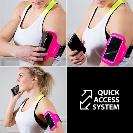 Zestaw Opaska na ramię Armband + etui Slip-In Bag L-XL Limonkowy