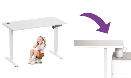 Biurko elektryczne białe z regulacją wysokości Spacetronik SPE-O120 Moris 140x60 OUTLET
