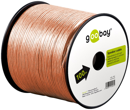 Kabel głośnikowy GOOBAY transparentny 2x4.0mm2 CCA 100m
