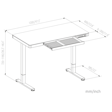 Mobile Singlel-Motor Sit-Stand Desk ASTRID