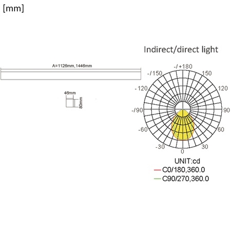 Lampa sufitowa do biura LED GLOW D24 4000K Czarna