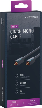 CLICKTRONIC Kabel Audio Subwoofer Coaxial RCA - RCA 0,5m