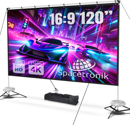 Przenośny Ekran Projekcyjny Spacetronik 120" cali Idealny do Kina Domowego i Plenerowego