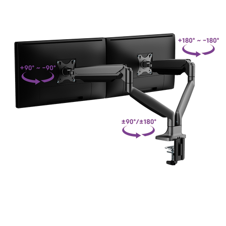 Uchwyt na 2 monitory Spacetronik SPA-S120B - zdjęcie 2