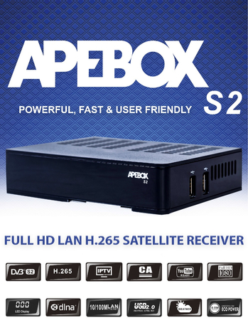 Apebox S2 WiFi DVB-S2 H.265 IPTV Stalker + Xtream TV CCCAM