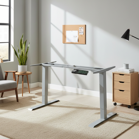 Nogi elektryczne do biurka Spacetronik SPE-221OG szare z wyświetlaczem OLED i RGB - zdjęcie 2