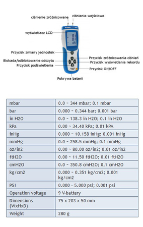 Differenzdruckmessgerät mit USB PeakTech 5150 - zdjęcie 2