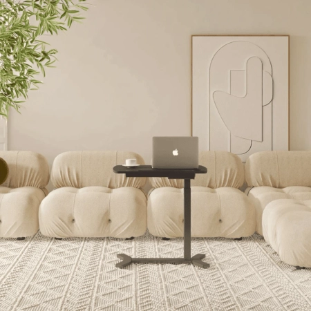 Stolik z regulowaną gazowo wysokością OUTLET na kółkach do łóżka Spacetronik BUDDY-G, Czarny