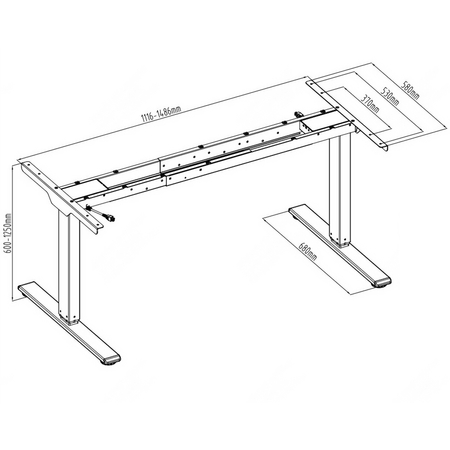 Spacetronik SPE-224RB elektrischer Tischständer