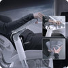 Rozkładany, szary fotel biurkowy do ergonomicznego biura Spacetronik SPRINGLE 66