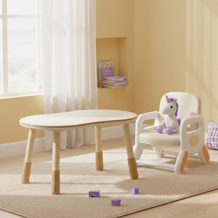 Zestaw mebli dziecięcych Spacetronik – stolik SPEX201 i krzesełko SPC-XD-22 waniliowy