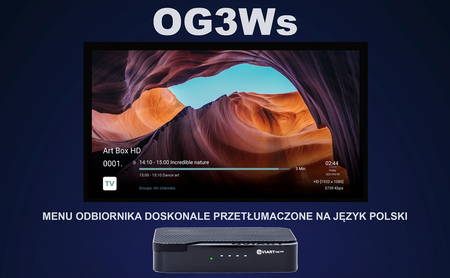 Tuner IPTV Qviart OG3Ws SAT DVB-S2 Linux OTT QTV Online TV Xtream M3U