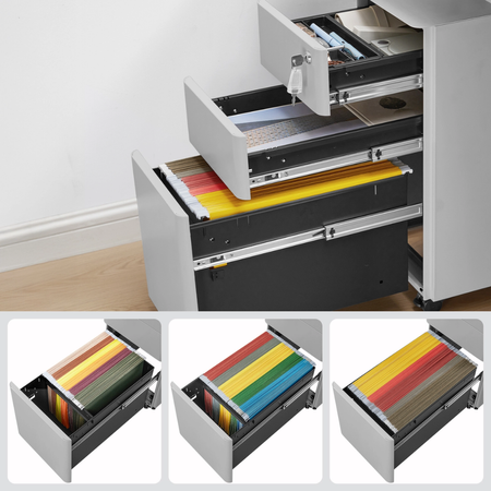 Zestaw do nowoczesnego biura: biurko elektryczne + fotel + szafka szary