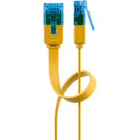 Kabel LAN Patchcord CAT 6A UTP PŁASKI yellow 0,5m