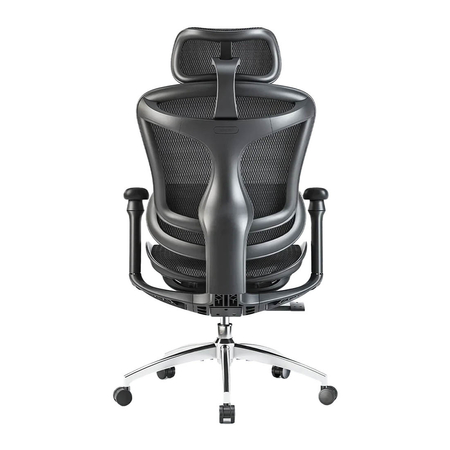 Ergonomiczne, czarne krzesło do biurka Spacetronik DORIS 30 z regulowanym zagłówkiem i podłokietnikami Spacetronik DORIS 30