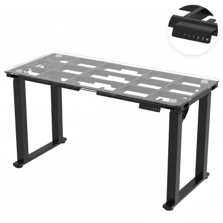 Zestaw do nowoczesnego biura: biurko elektryczne + fotel czarny